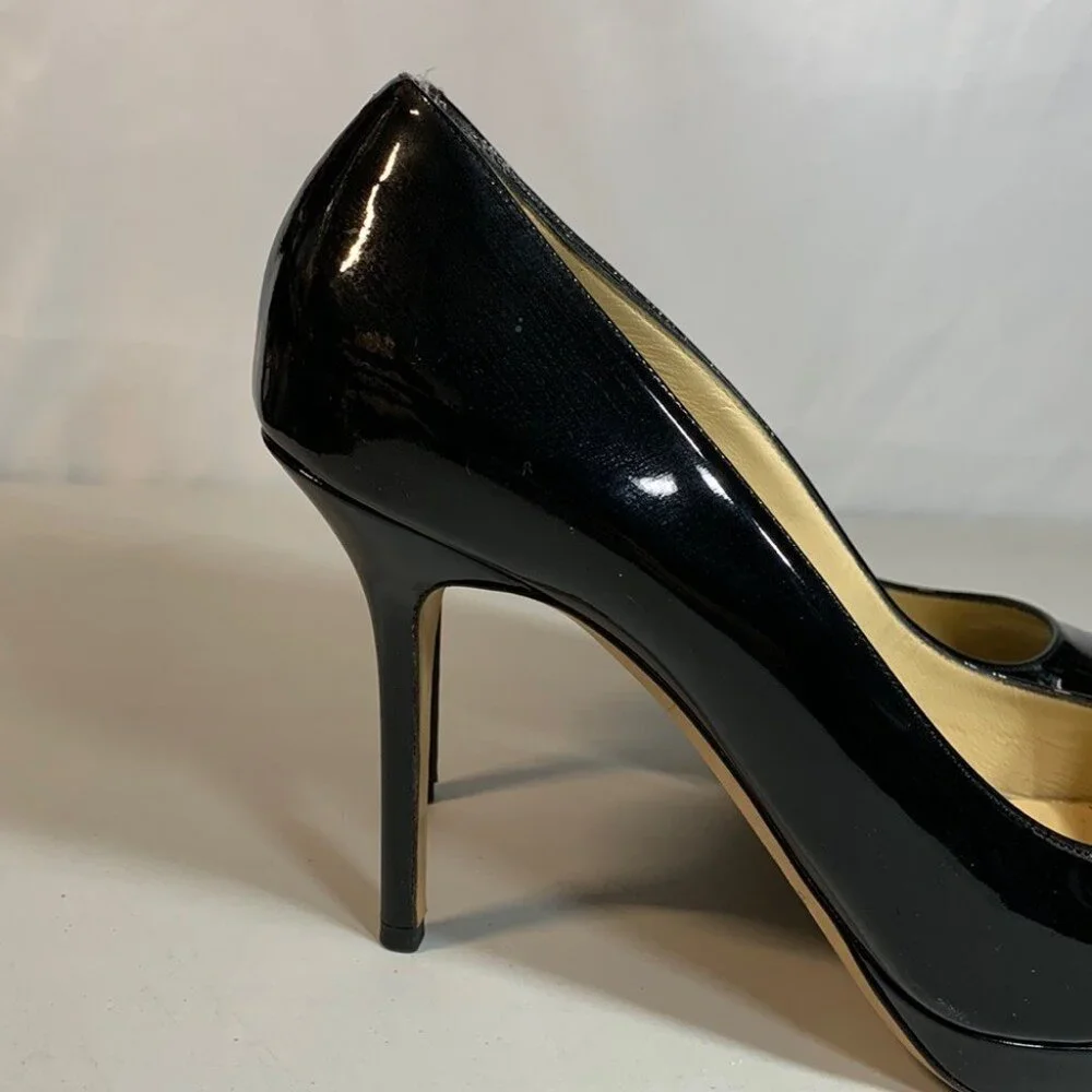 Jimmy Choo Pumps Black Patent Leather Pointed Toe Heels - Picture 3 of 14